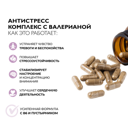 1/Антистресс комплекс с валерианой, 60 капсул 