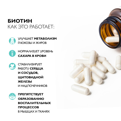 Биотин, 60 капсул