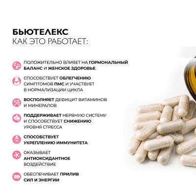 Мультивитаминный комплекс для женщин, Бьютелекс, 60 капсул