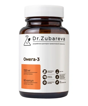 2/Омега-3 Dr.Zubareva 1320 мг, 60 капсул