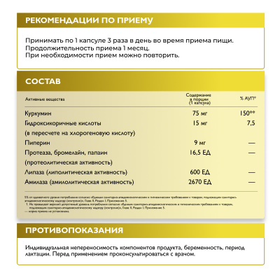 Ферменты для пищеварения, Энзимофлекс, 60 капсул 