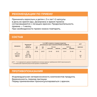 Омега-3 1320 мг, 60 капсул
