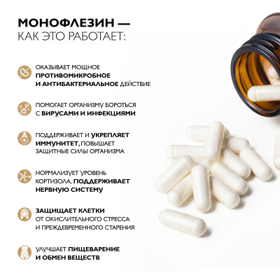 Витамины для иммунитета и ЖКТ, Монофлезин, 60 капсул  